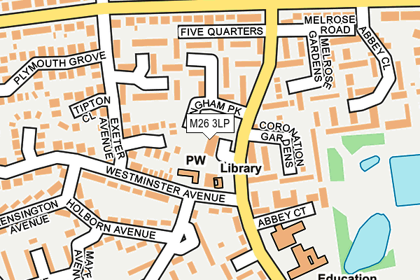 M26 3LP map - OS OpenMap – Local (Ordnance Survey)