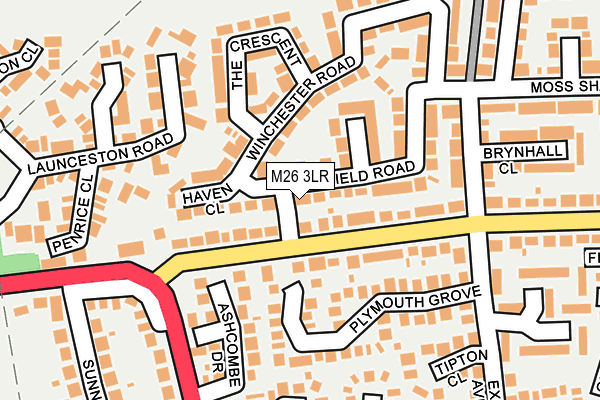 M26 3LR map - OS OpenMap – Local (Ordnance Survey)