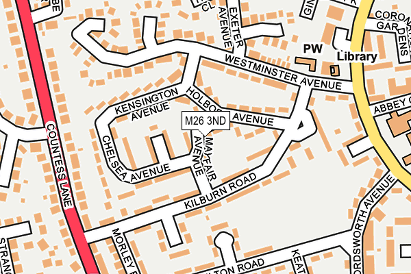 M26 3ND map - OS OpenMap – Local (Ordnance Survey)