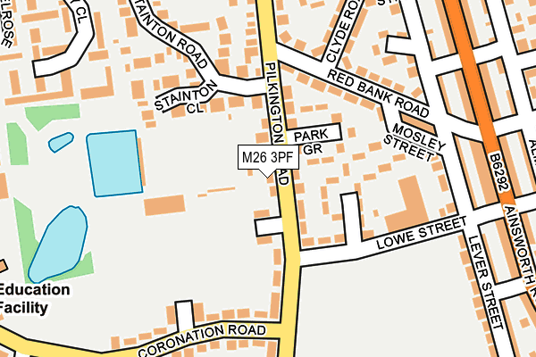 M26 3PF map - OS OpenMap – Local (Ordnance Survey)