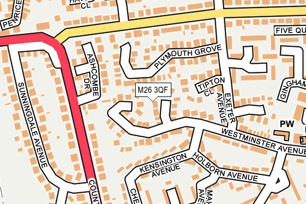 M26 3QF map - OS OpenMap – Local (Ordnance Survey)