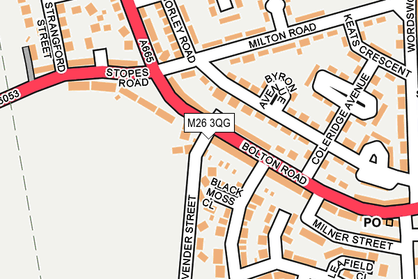 M26 3QG map - OS OpenMap – Local (Ordnance Survey)
