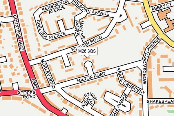 M26 3QS map - OS OpenMap – Local (Ordnance Survey)