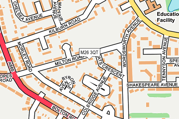 M26 3QT map - OS OpenMap – Local (Ordnance Survey)