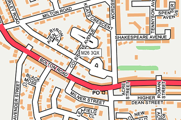 M26 3QX map - OS OpenMap – Local (Ordnance Survey)