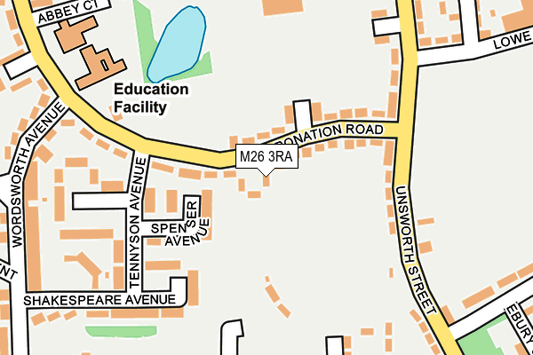 M26 3RA map - OS OpenMap – Local (Ordnance Survey)
