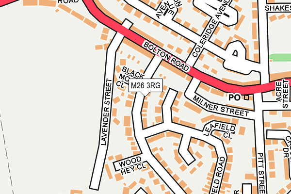 M26 3RG map - OS OpenMap – Local (Ordnance Survey)