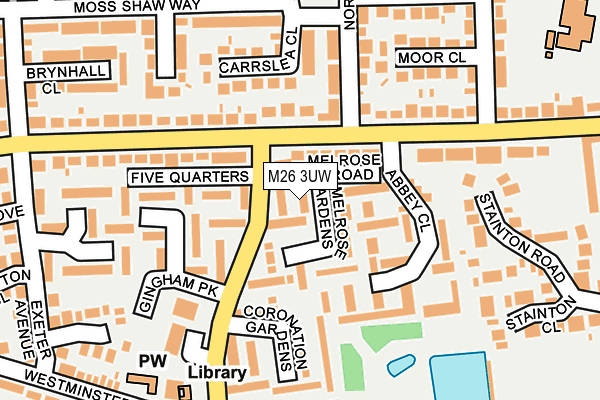 M26 3UW map - OS OpenMap – Local (Ordnance Survey)