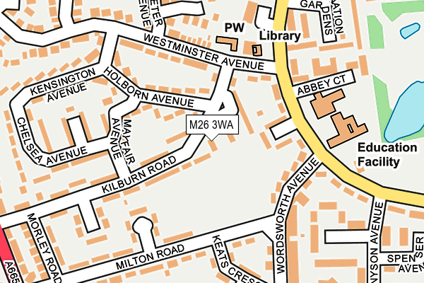 M26 3WA map - OS OpenMap – Local (Ordnance Survey)