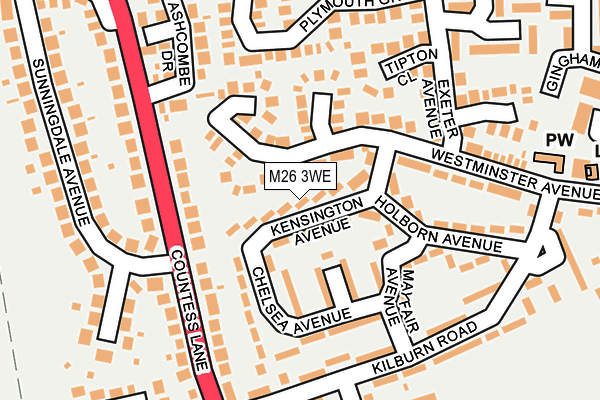 M26 3WE map - OS OpenMap – Local (Ordnance Survey)