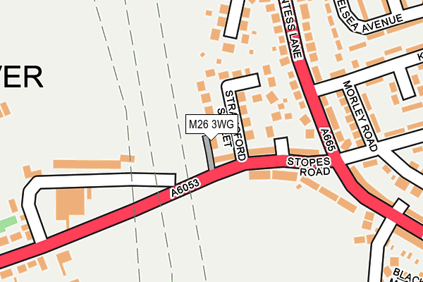 M26 3WG map - OS OpenMap – Local (Ordnance Survey)