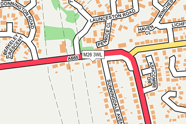 M26 3WL map - OS OpenMap – Local (Ordnance Survey)