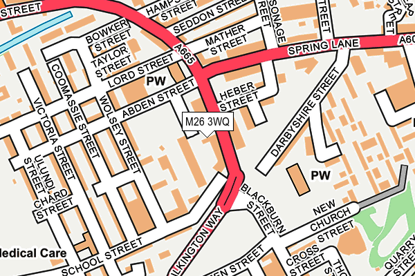 M26 3WQ map - OS OpenMap – Local (Ordnance Survey)