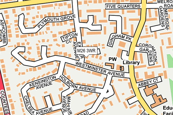 M26 3WR map - OS OpenMap – Local (Ordnance Survey)