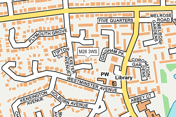M26 3WS map - OS OpenMap – Local (Ordnance Survey)