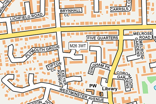 M26 3WT map - OS OpenMap – Local (Ordnance Survey)