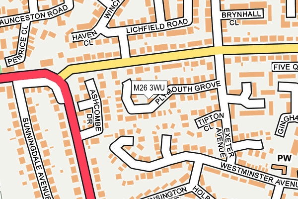 M26 3WU map - OS OpenMap – Local (Ordnance Survey)