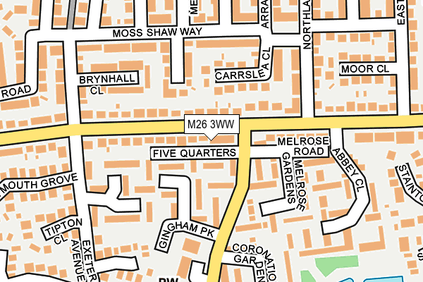 M26 3WW map - OS OpenMap – Local (Ordnance Survey)