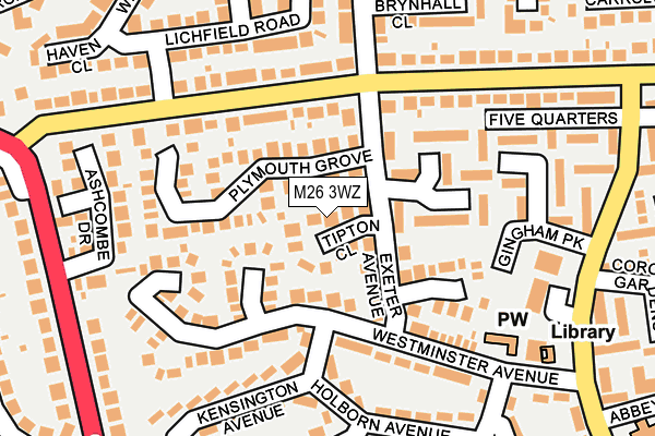 M26 3WZ map - OS OpenMap – Local (Ordnance Survey)