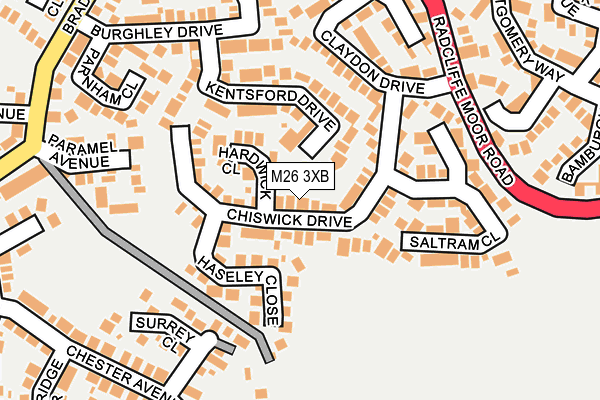 M26 3XB map - OS OpenMap – Local (Ordnance Survey)