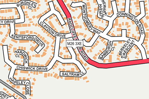 M26 3XE map - OS OpenMap – Local (Ordnance Survey)