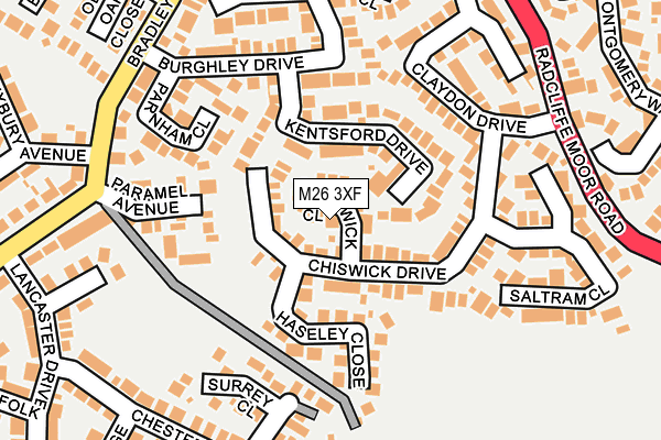 M26 3XF map - OS OpenMap – Local (Ordnance Survey)