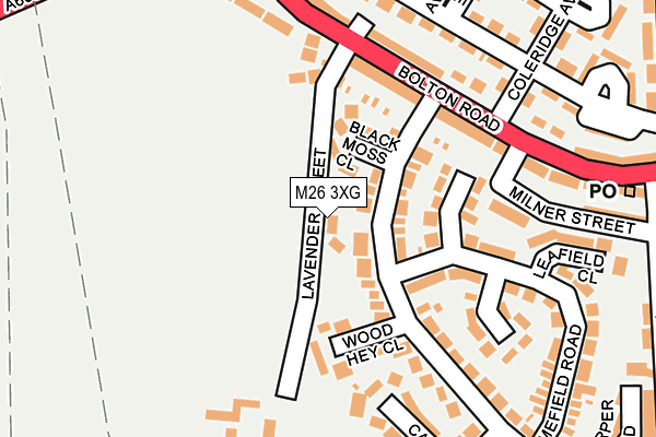 M26 3XG map - OS OpenMap – Local (Ordnance Survey)