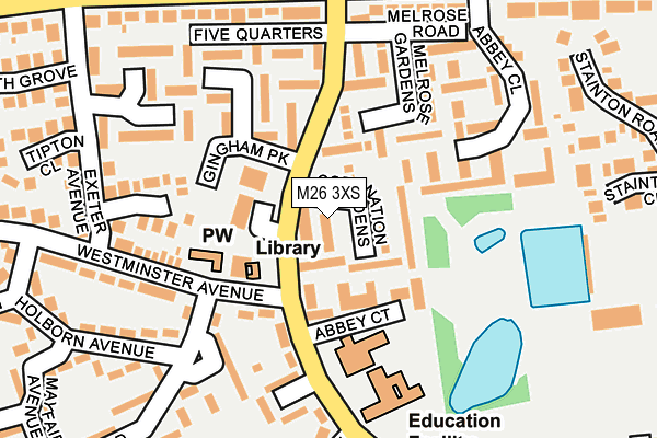 M26 3XS map - OS OpenMap – Local (Ordnance Survey)