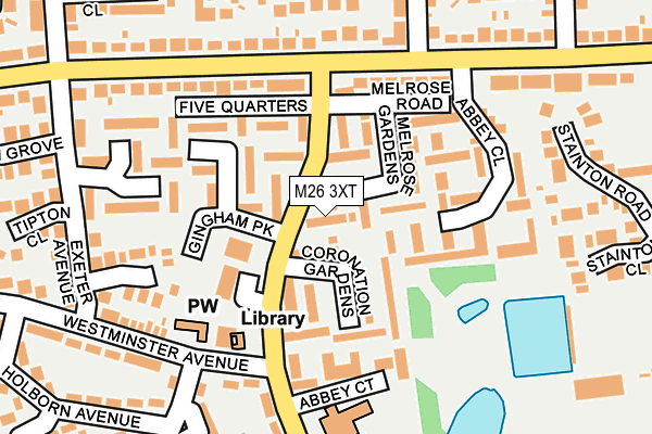 M26 3XT map - OS OpenMap – Local (Ordnance Survey)