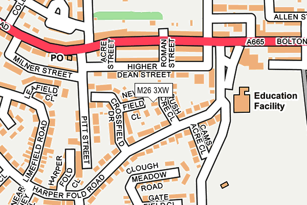 M26 3XW map - OS OpenMap – Local (Ordnance Survey)