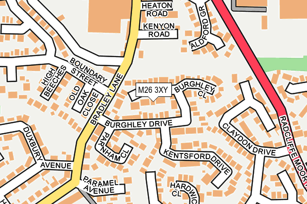 M26 3XY map - OS OpenMap – Local (Ordnance Survey)