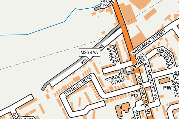 M26 4AA map - OS OpenMap – Local (Ordnance Survey)