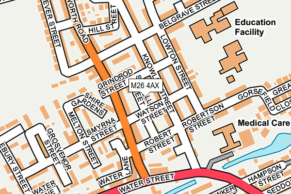 M26 4AX map - OS OpenMap – Local (Ordnance Survey)