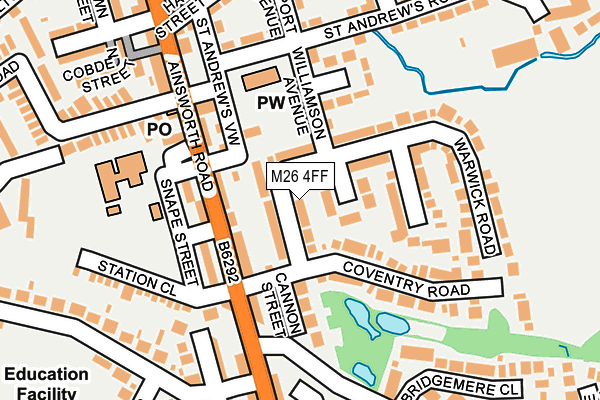 M26 4FF map - OS OpenMap – Local (Ordnance Survey)