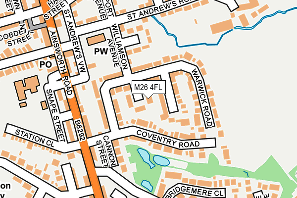 M26 4FL map - OS OpenMap – Local (Ordnance Survey)