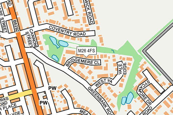 M26 4FS map - OS OpenMap – Local (Ordnance Survey)