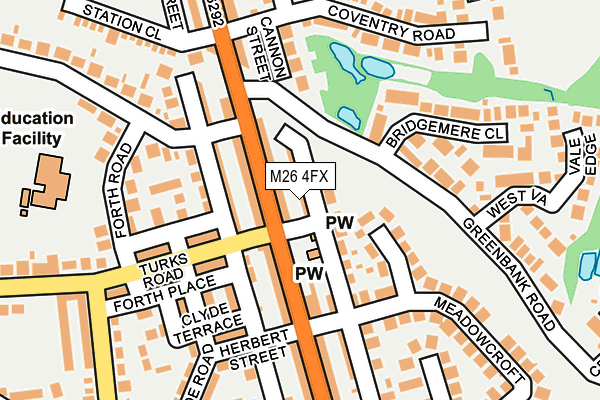 M26 4FX map - OS OpenMap – Local (Ordnance Survey)