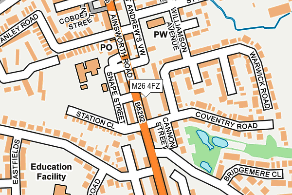 M26 4FZ map - OS OpenMap – Local (Ordnance Survey)