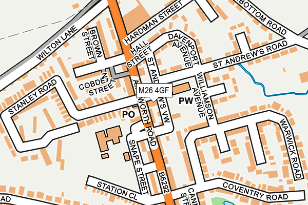 M26 4GF map - OS OpenMap – Local (Ordnance Survey)