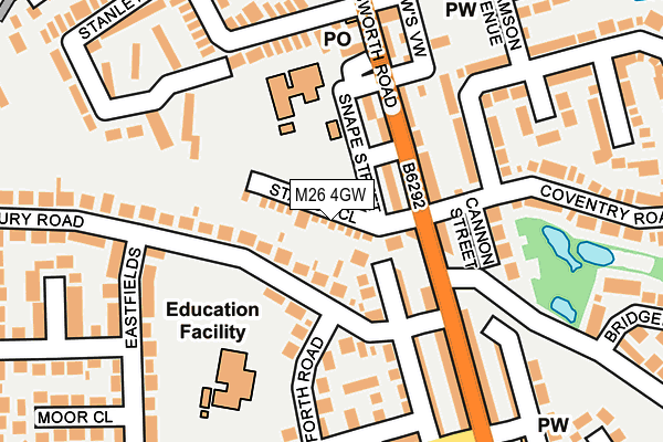 M26 4GW map - OS OpenMap – Local (Ordnance Survey)