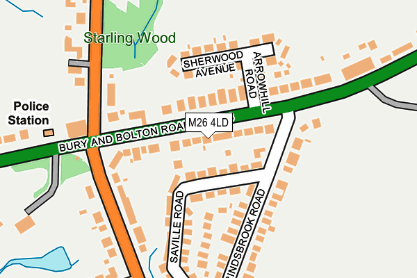 M26 4LD map - OS OpenMap – Local (Ordnance Survey)