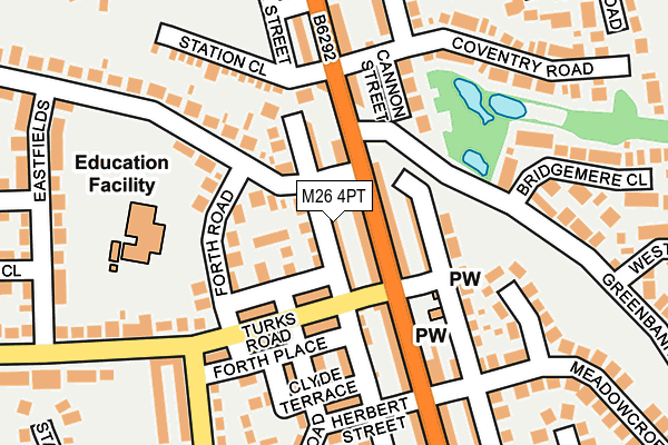 M26 4PT map - OS OpenMap – Local (Ordnance Survey)