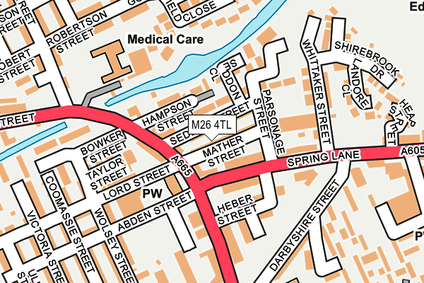 M26 4TL map - OS OpenMap – Local (Ordnance Survey)