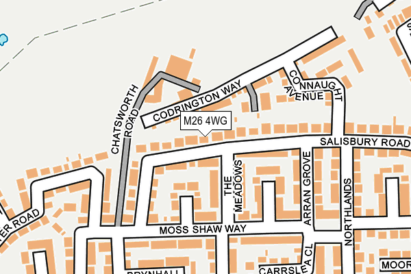M26 4WG map - OS OpenMap – Local (Ordnance Survey)