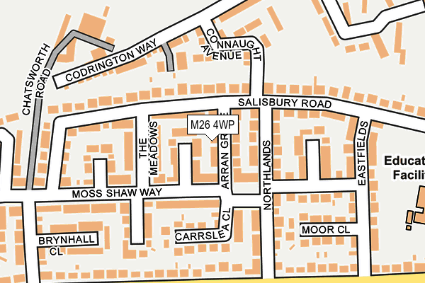 M26 4WP map - OS OpenMap – Local (Ordnance Survey)