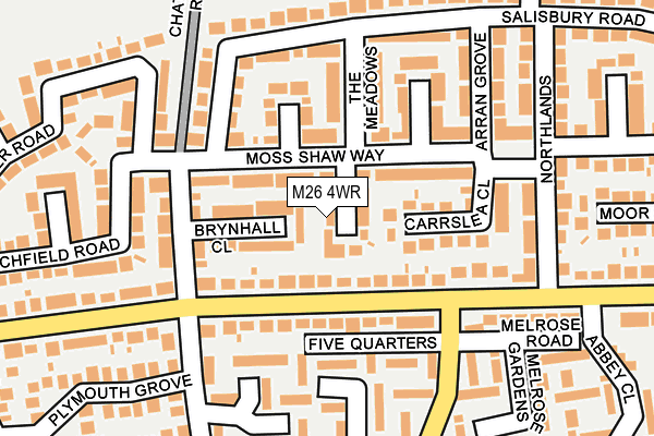 M26 4WR map - OS OpenMap – Local (Ordnance Survey)