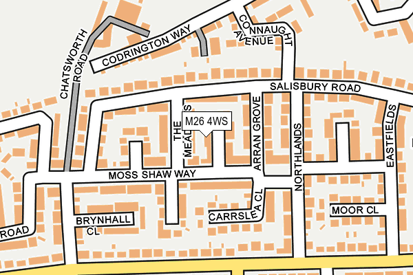M26 4WS map - OS OpenMap – Local (Ordnance Survey)