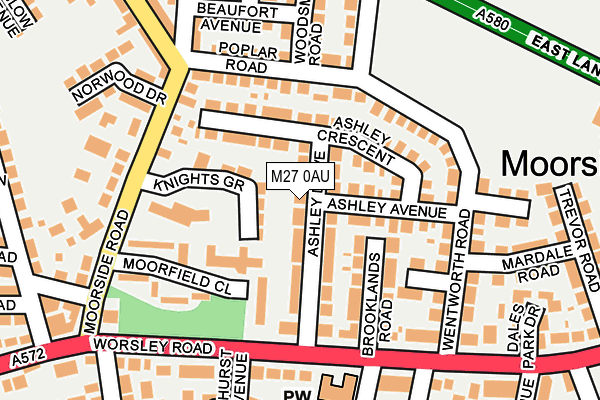 M27 0AU map - OS OpenMap – Local (Ordnance Survey)