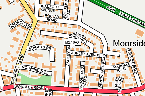 M27 0AX map - OS OpenMap – Local (Ordnance Survey)