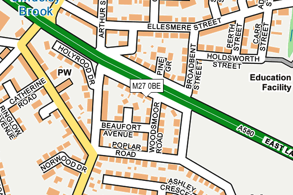 M27 0BE map - OS OpenMap – Local (Ordnance Survey)